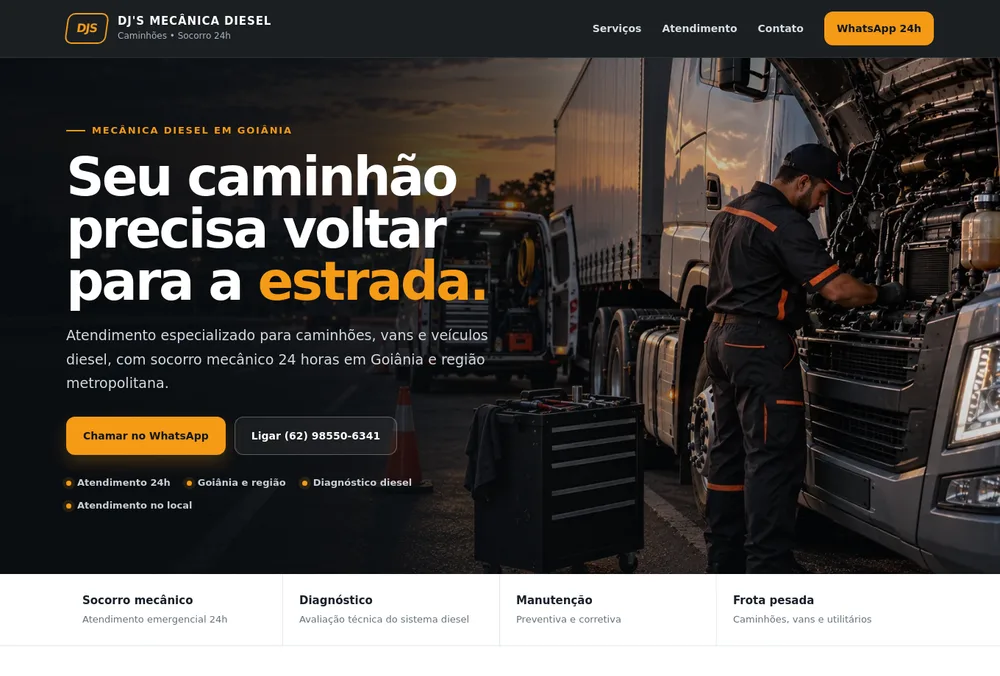 Captura do site DJ’S Mecânica Diesel