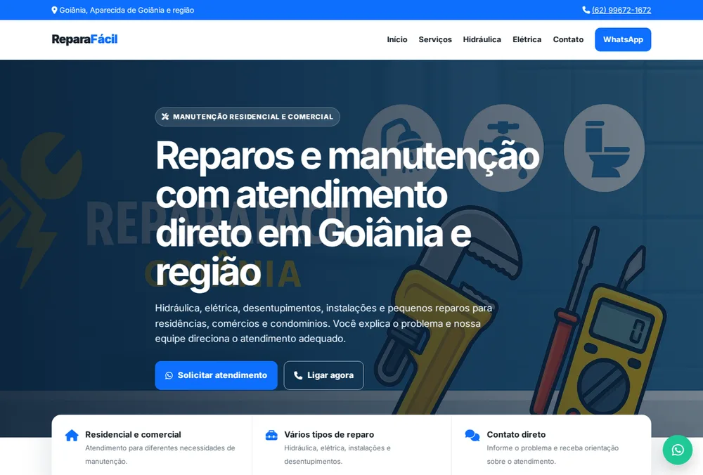 Captura do site Repara Fácil